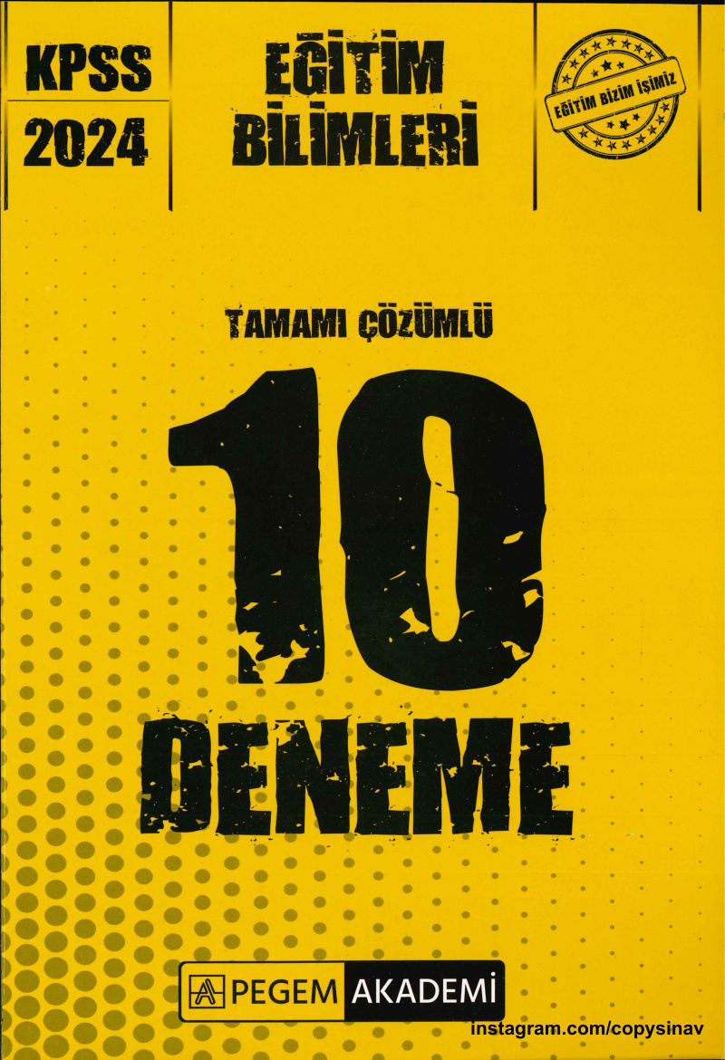 Eğitim Bilimleri 10’lu Deneme 2024 PDF İndir – Pegem Yayınları