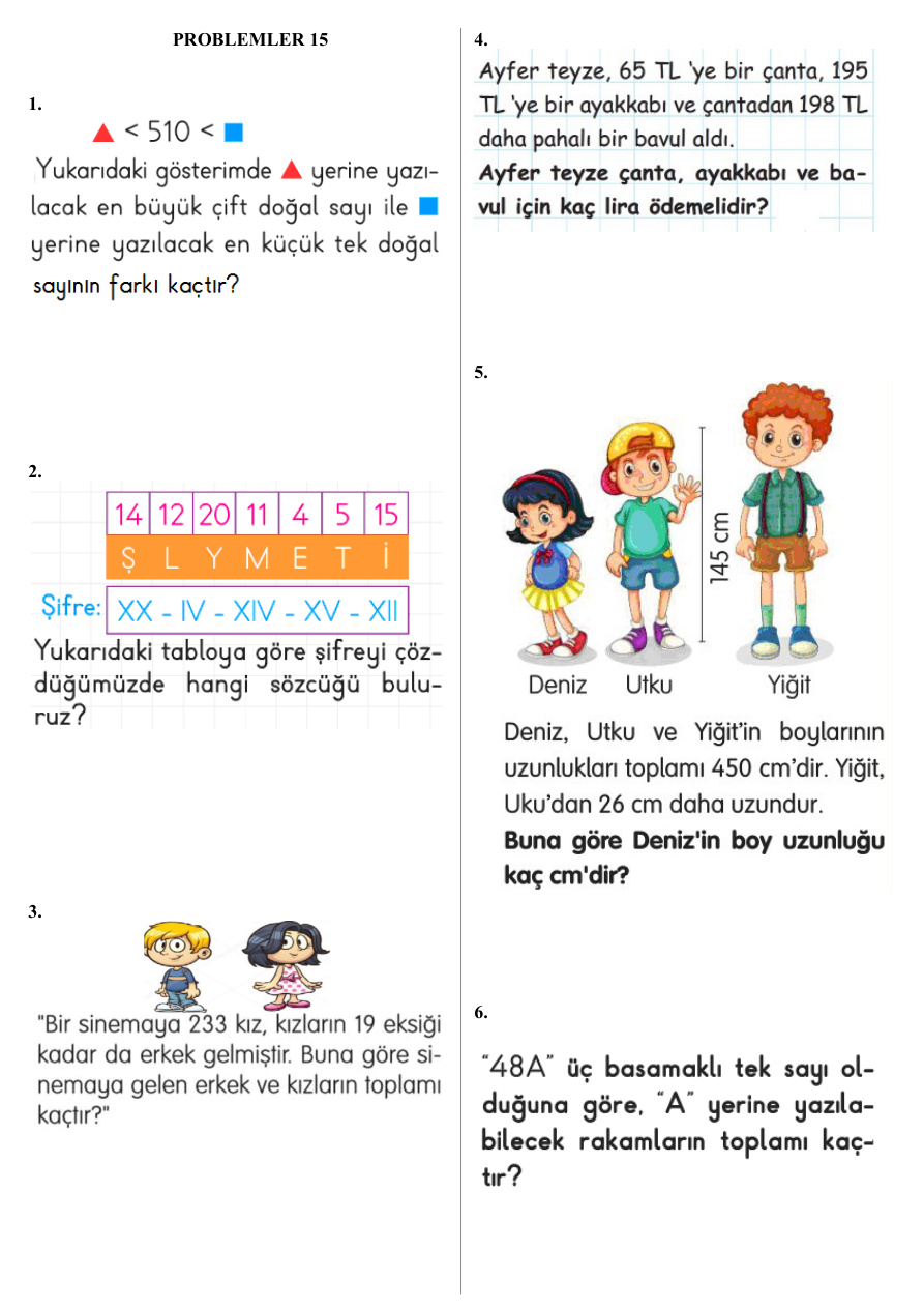 Problemler 15 PDF İndir – Komisyon