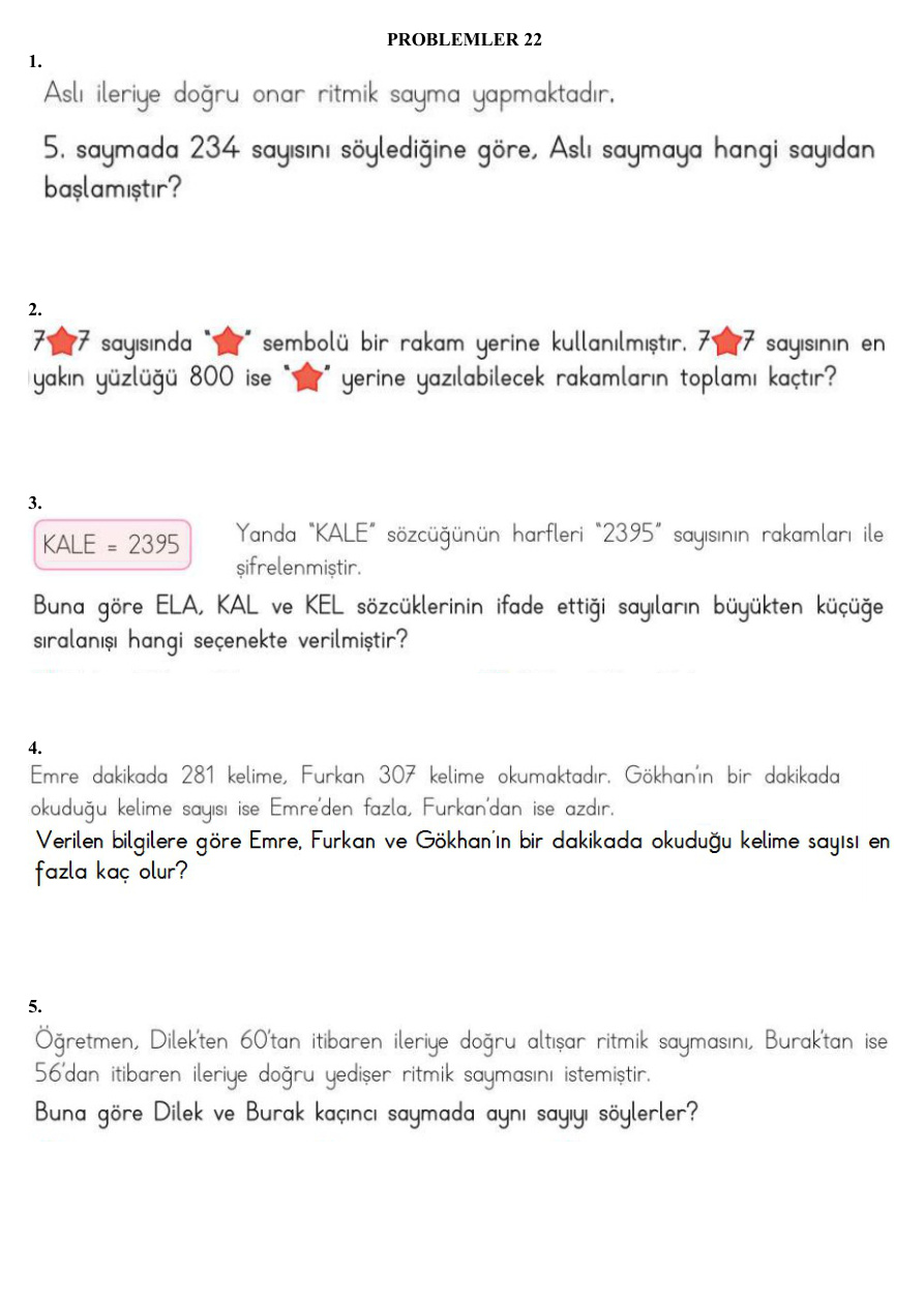 Problemler 22 PDF İndir – Komisyon
