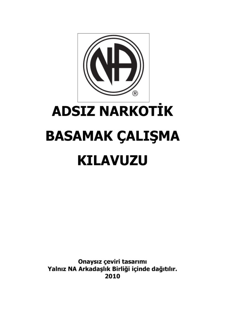 TR ADSIZ NARKOTİK BASAMAK ÇALIŞMA KILAVUZU Kitap Kapağı
