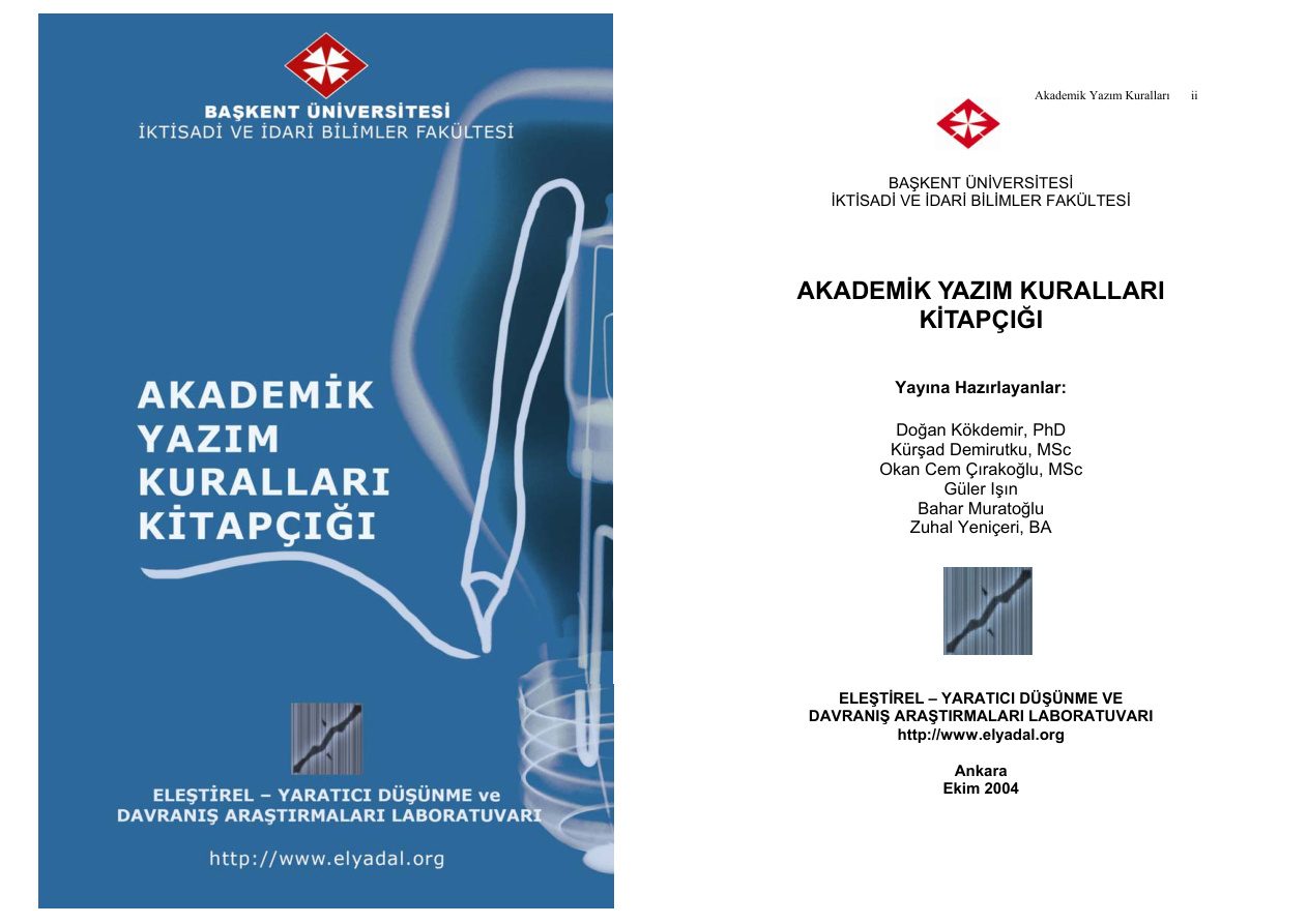 Akademik Yazım Kuralları Kitapçığı PDF İndir – Bilinmiyor
