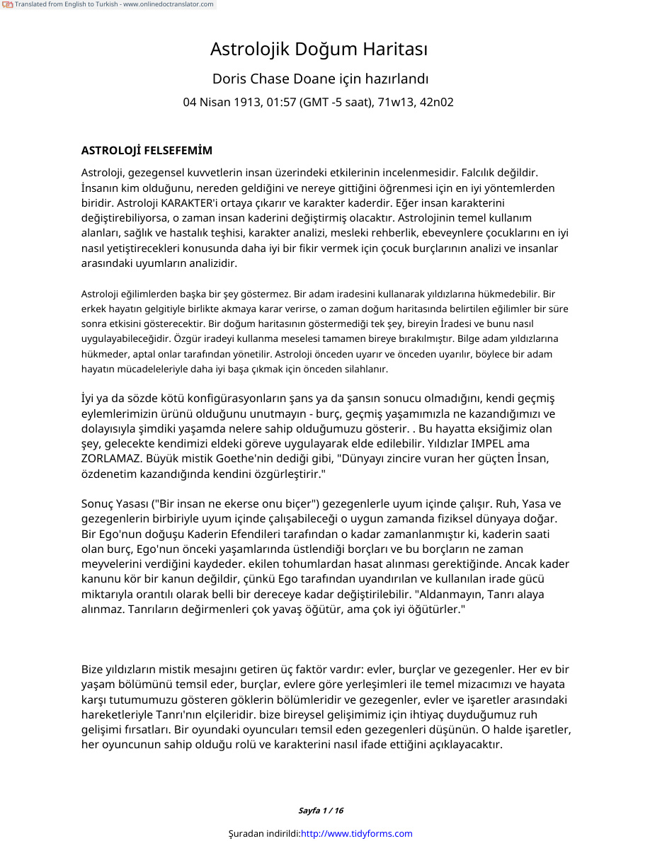 Astrolojik Doğum Haritası PDF İndir – Bilinmiyor