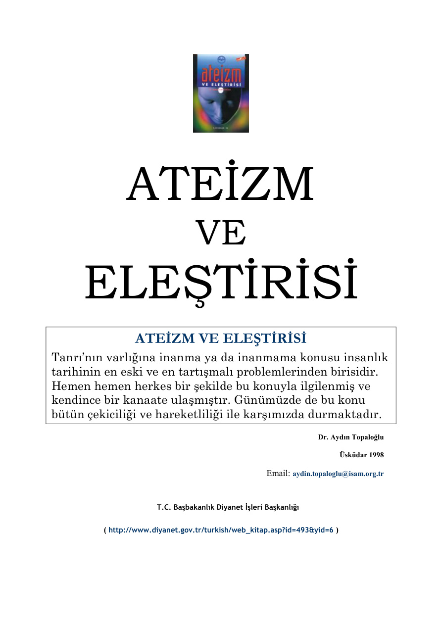 Ateizm ve Eleştirisi PDF İndir