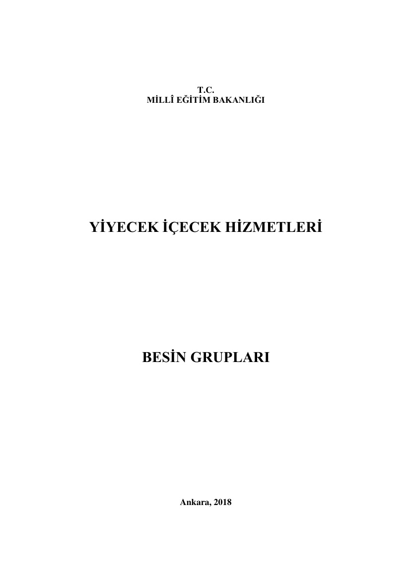Besin Grupları: Yiyecek İçecek Hizmetleri PDF İndir