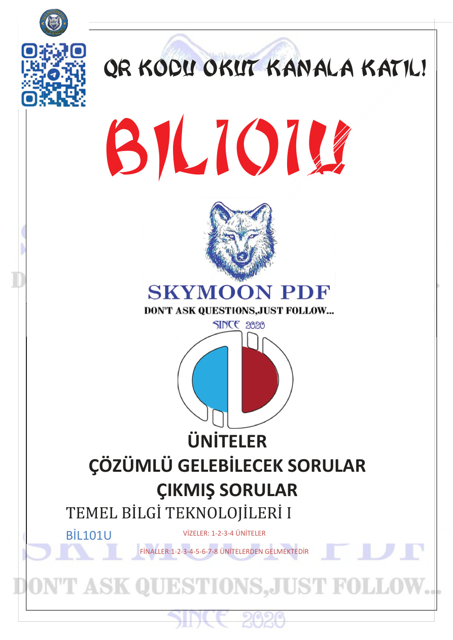 BİL101U Temel Bilgi Teknolojileri PDF İndir