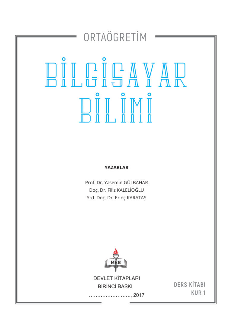 TR BİLGİSAYAR BİLİMİ ORTA ÖĞRETİM MEB Kitap Kapağı