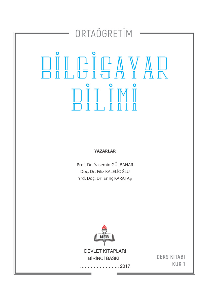 Bilgisayar Bilimi: Orta Öğretim PDF İndir