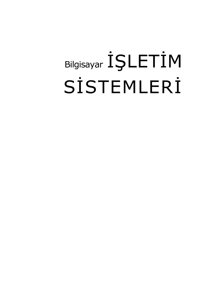 Bilgisayar İşletim Sistemleri PDF İndir