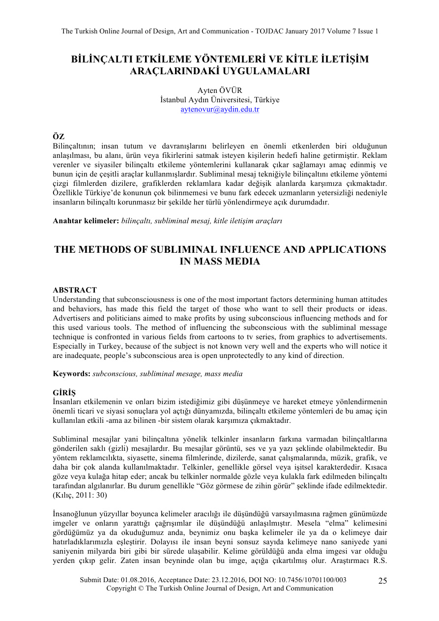 Bilinçaltı Etkileme Yöntemleri PDF İndir