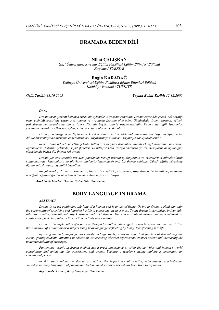 Dramada Beden Dili PDF İndir - Bilinmiyor 1 Dramada Beden Dili PDF İndir