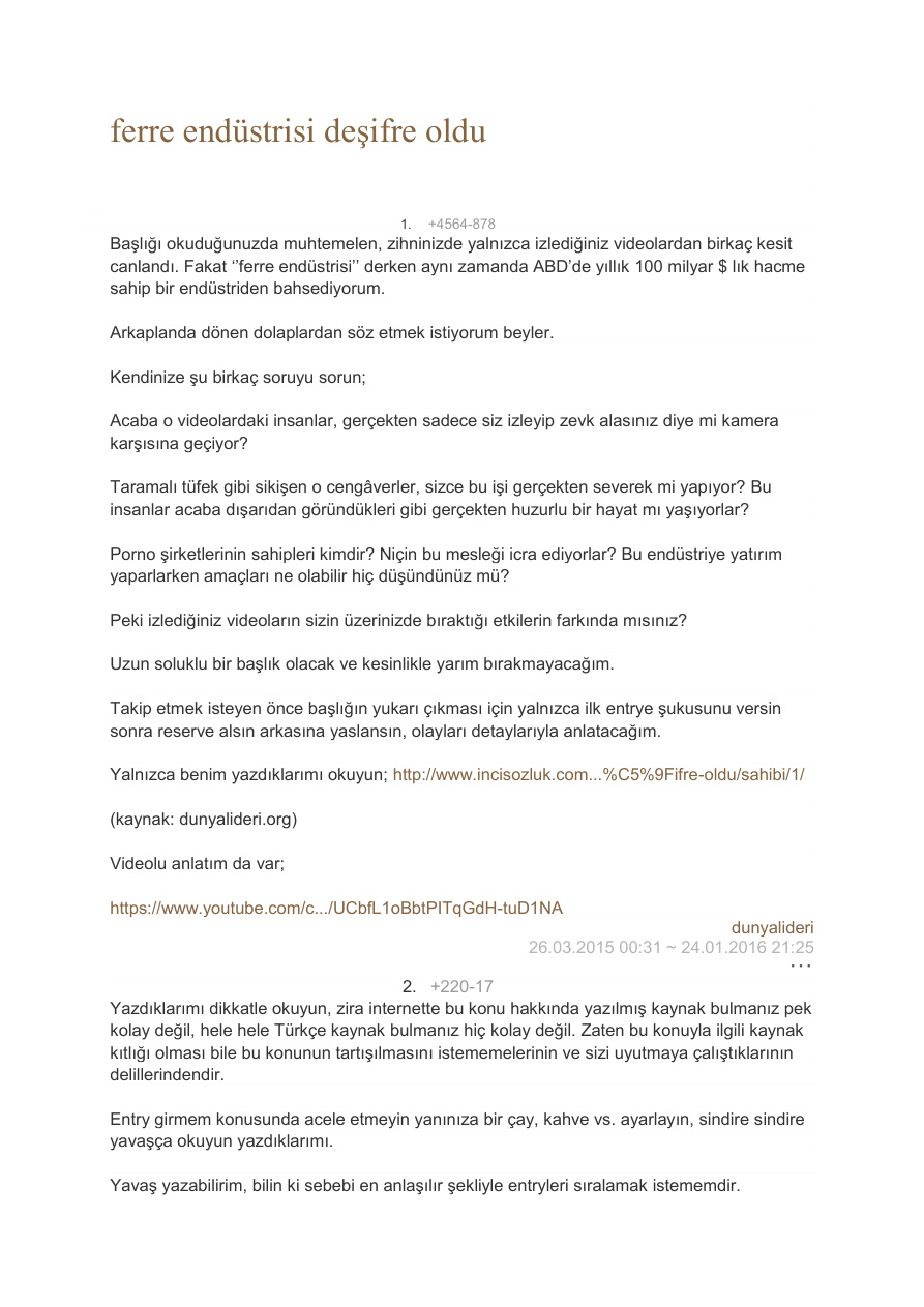 Ferre: Porno Endüstrisi Deşifre Oldu PDF İndir - Bilinmiyor 1 Ferre: Porno Endüstrisi Deşifre Oldu PDF İndir