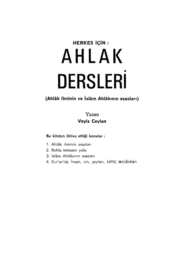 Herkes İçin Ahlak Dersleri PDF İndir