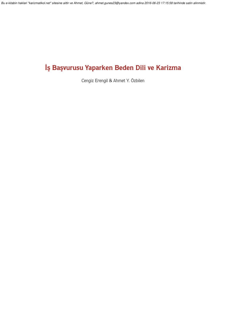 TR İŞ BAŞVURUSUNDA BEDEN DİLİ Kitap Kapağı
