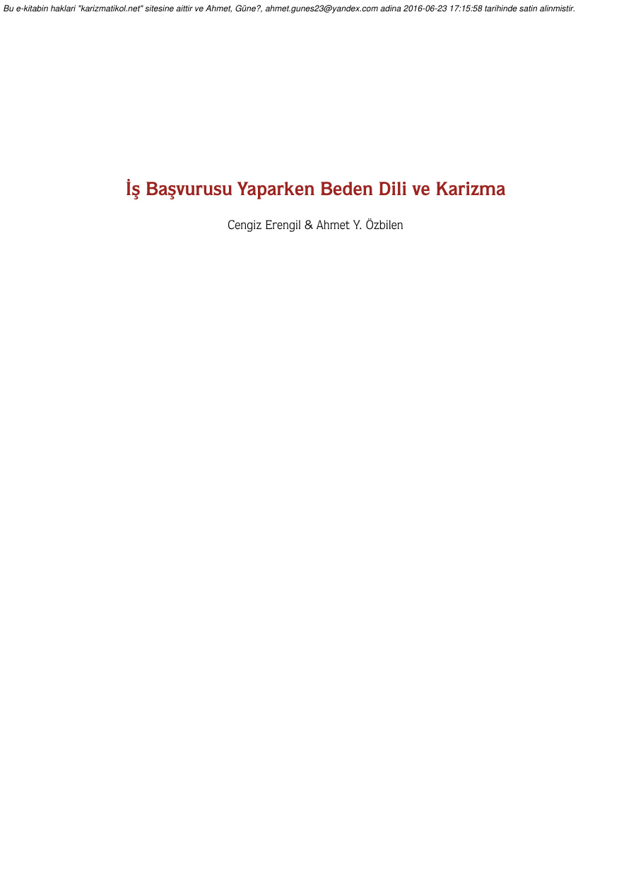 İş Başvurusunda Beden Dili PDF İndir
