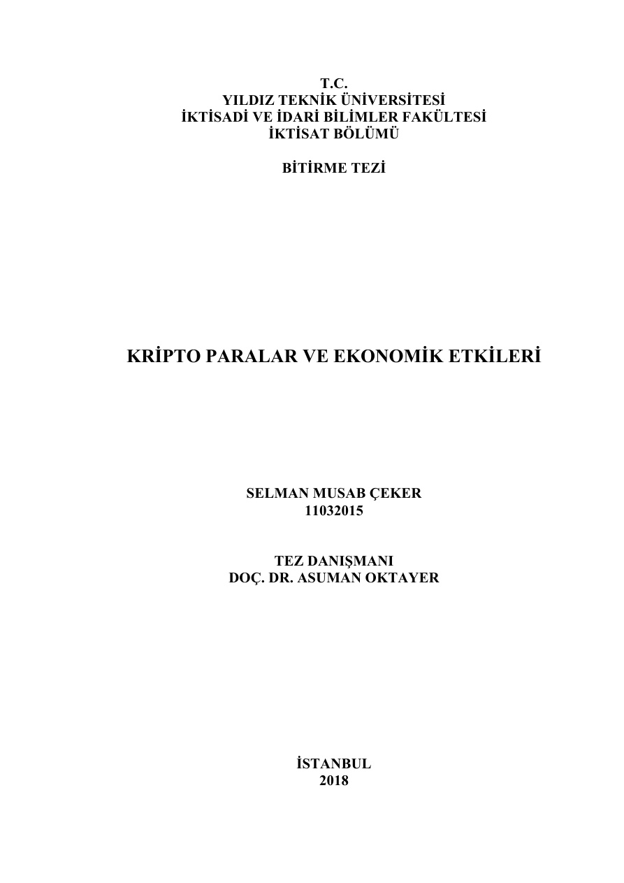 Kripto Paralar ve Ekonomik Etkileri PDF İndir – Bilinmiyor