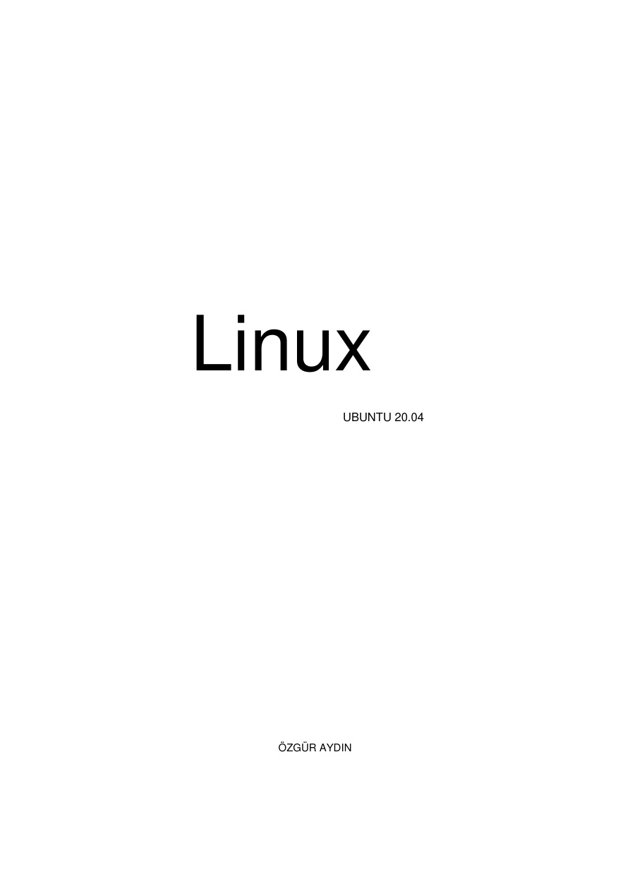 Linux Ubuntu 20.04 PDF İndir – Özgür Aydın