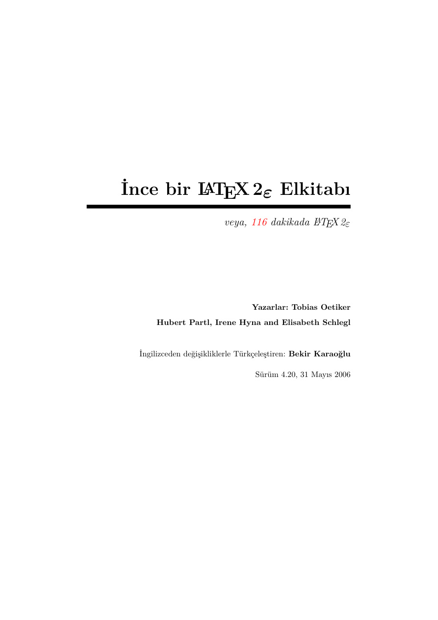 LaTeX Türkçe El Kitabı PDF İndir – Bilinmiyor