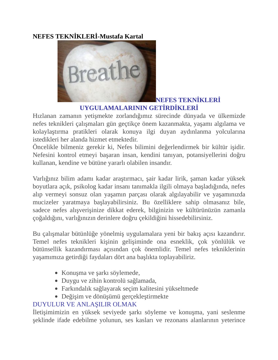 Mustafa Kartal Nefes Teknikleri PDF İndir