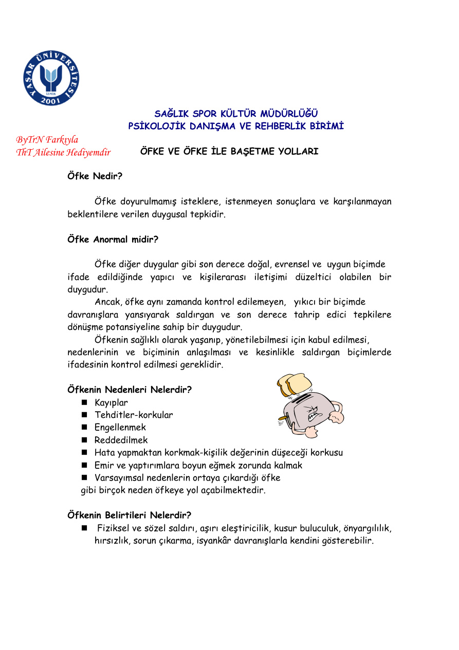 Öfke ve Öfke ile Başetme Yolları PDF İndir