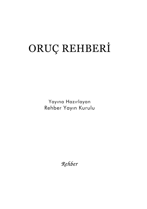 Oruç Rehberi PDF İndir