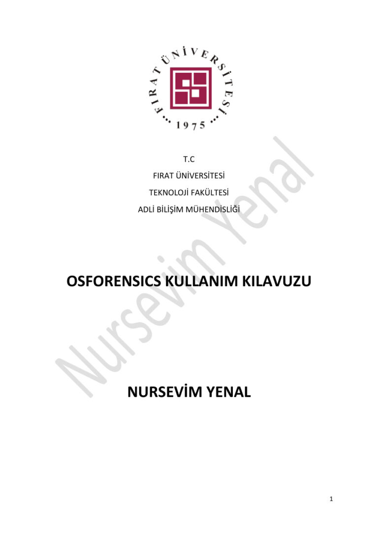 TR OSFORENSICS KULLANIM KILAVUZU NURSEVİM YENAL Kitap Kapağı