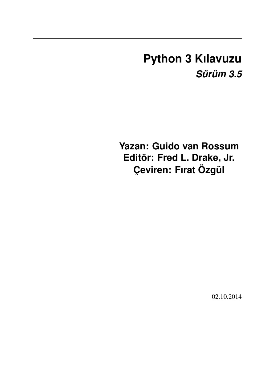 Python 3 Kılavuzu (Sürüm 3.5) PDF İndir