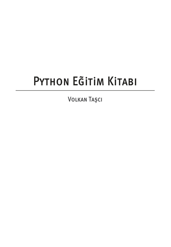 Python Eğitim Kitabı PDF İndir