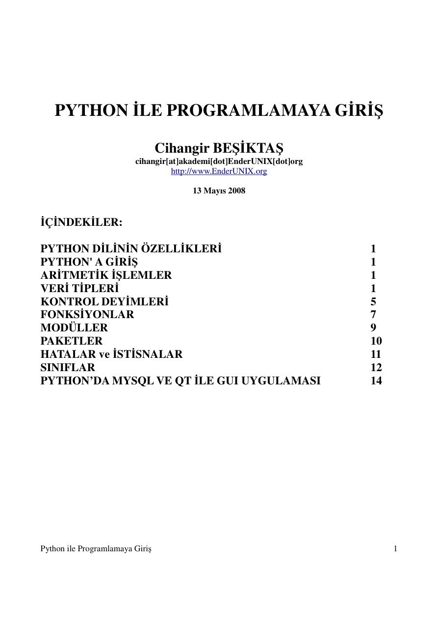 Python ile Programlamaya Giriş PDF İndir