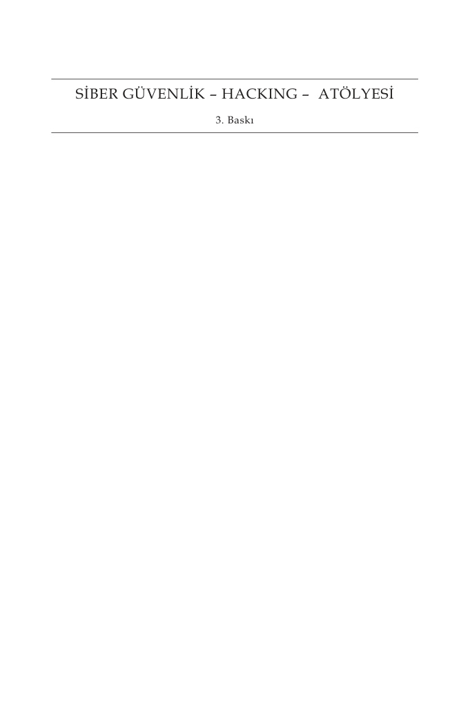 Siber Güvenlik Hacking Atölyesi PDF İndir – Onur Aktaş