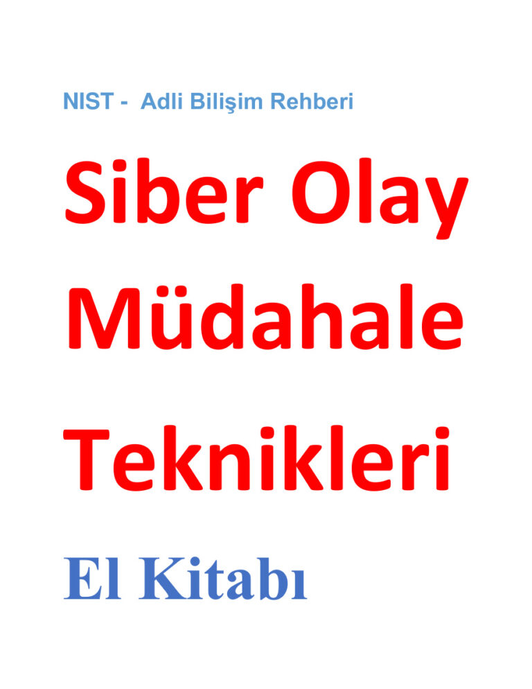 TR SİBER OLAY MÜDAHALE TEKNİKLERİ EL KİTABI 1 Kitap Kapağı