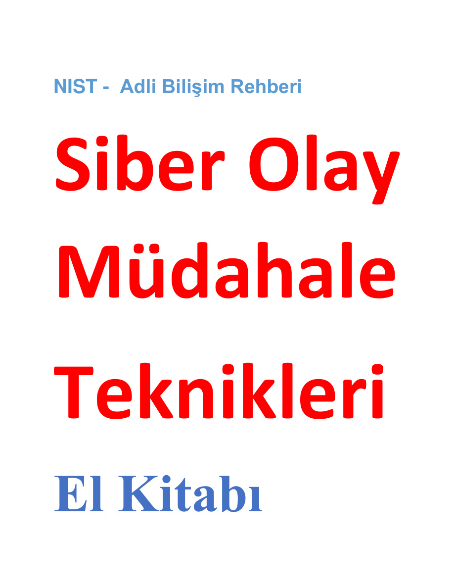 Siber Olay Müdahale Teknikleri El Kitabı 1 PDF İndir