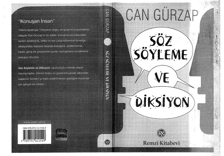 TR SÖZ SÖYLEME VE DİKSİYON CAN GÜRZAP Kitap Kapağı