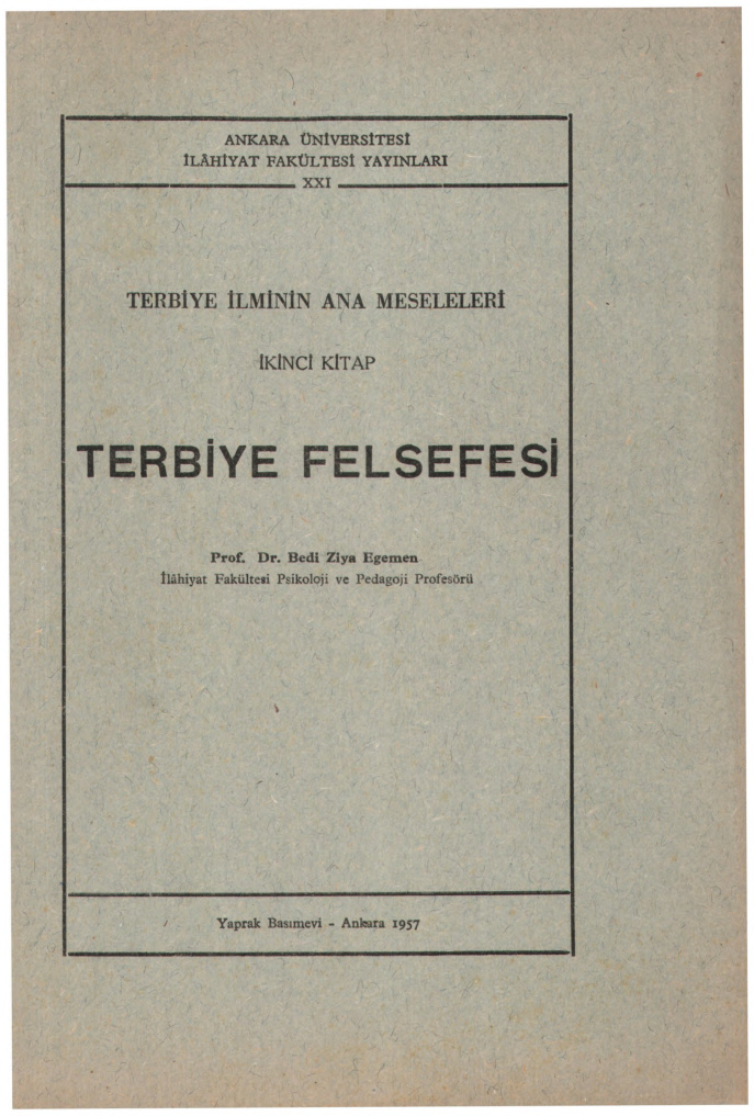 Terbiye Felsefesi PDF İndir