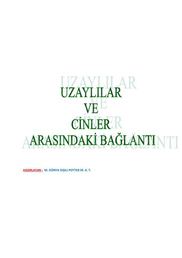 TR UZAYLILAR VE CİNLER ARASINDAKİ BAĞLANTI Kitap Kapağı