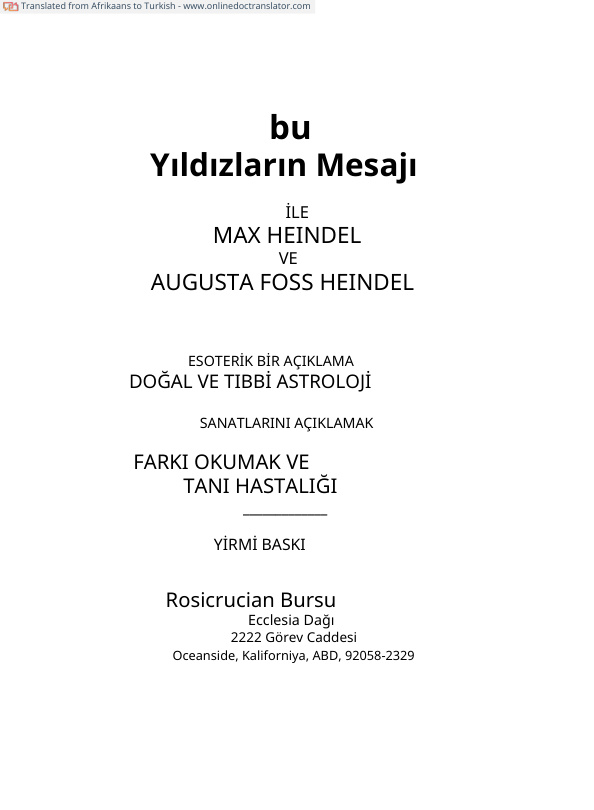 Yıldızların Mesajı PDF İndir – Heindel