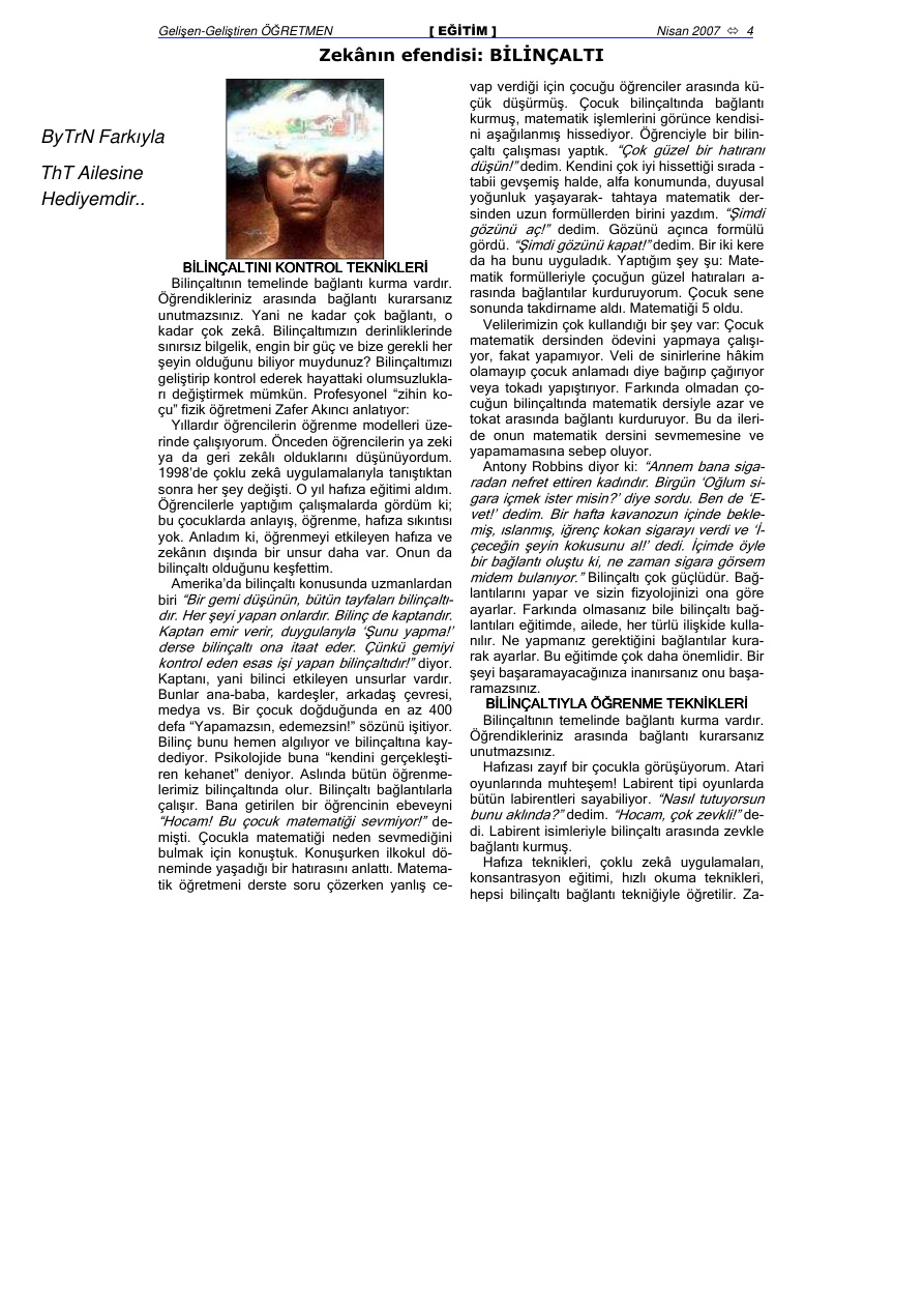 Zekanın Efendisi: Bilinçaltı PDF İndir - Bilinmiyor 1 Zekanın Efendisi: Bilinçaltı PDF İndir