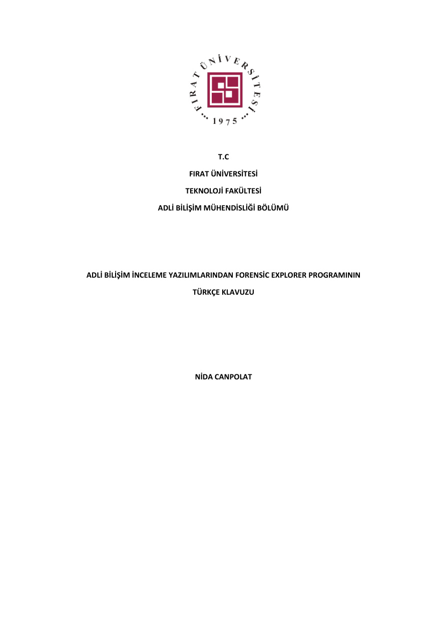 Adli Bilişim İnceleme Yazılımlarından Forensic Explorer Programının Kullanımı PDF İndir - Bilinmiyor 1 Adli Bilişim İnceleme Yazılımlarından Forensic Explorer Programının Kullanımı PDF İndir