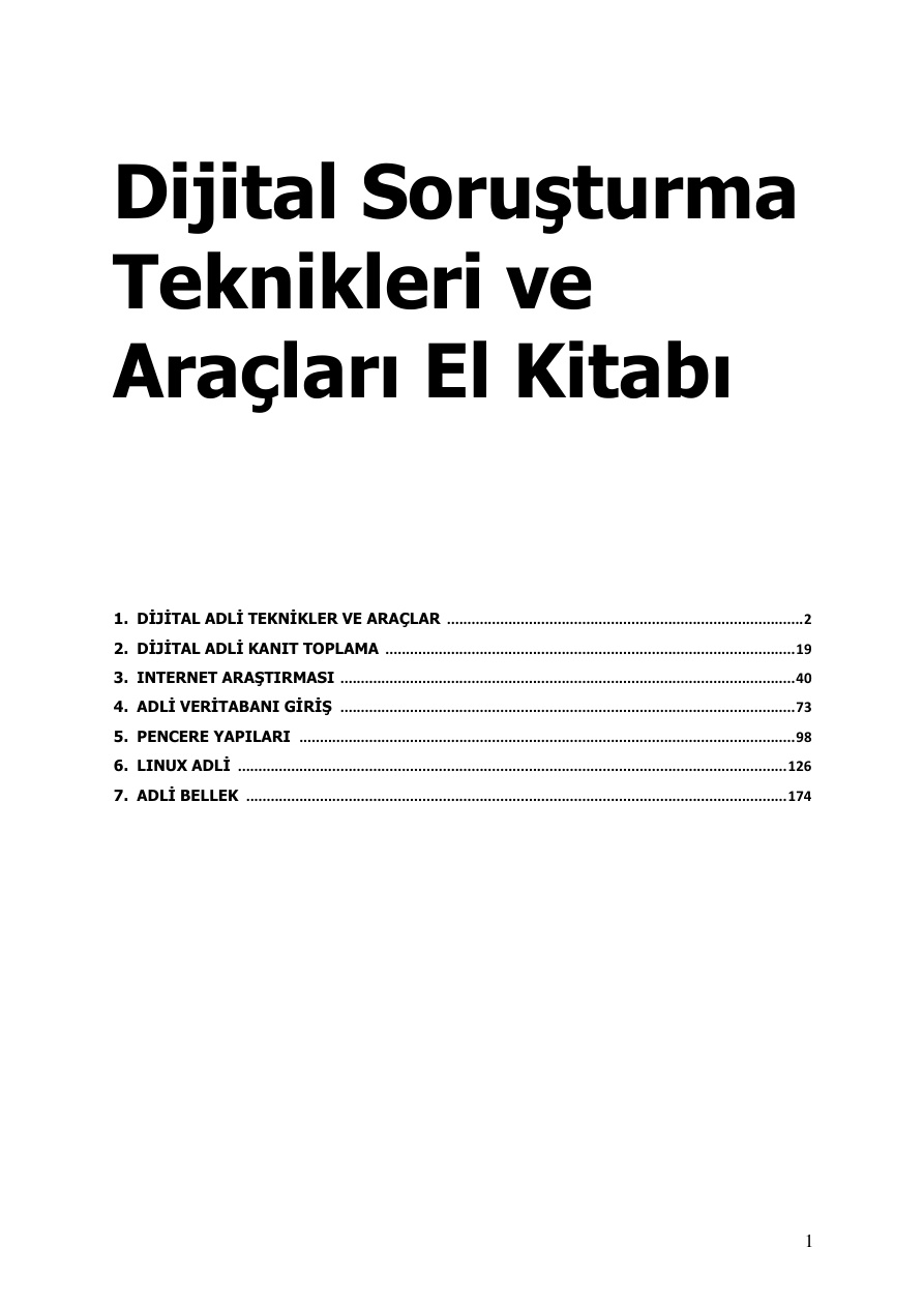 Dijital Soruşturma Teknikleri ve Araçları El Kitabı PDF İndir