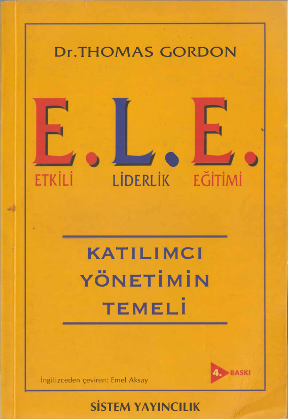 Etkili Liderlik Eğitimi: Katılımcı Yönetimin Temeli PDF İndir