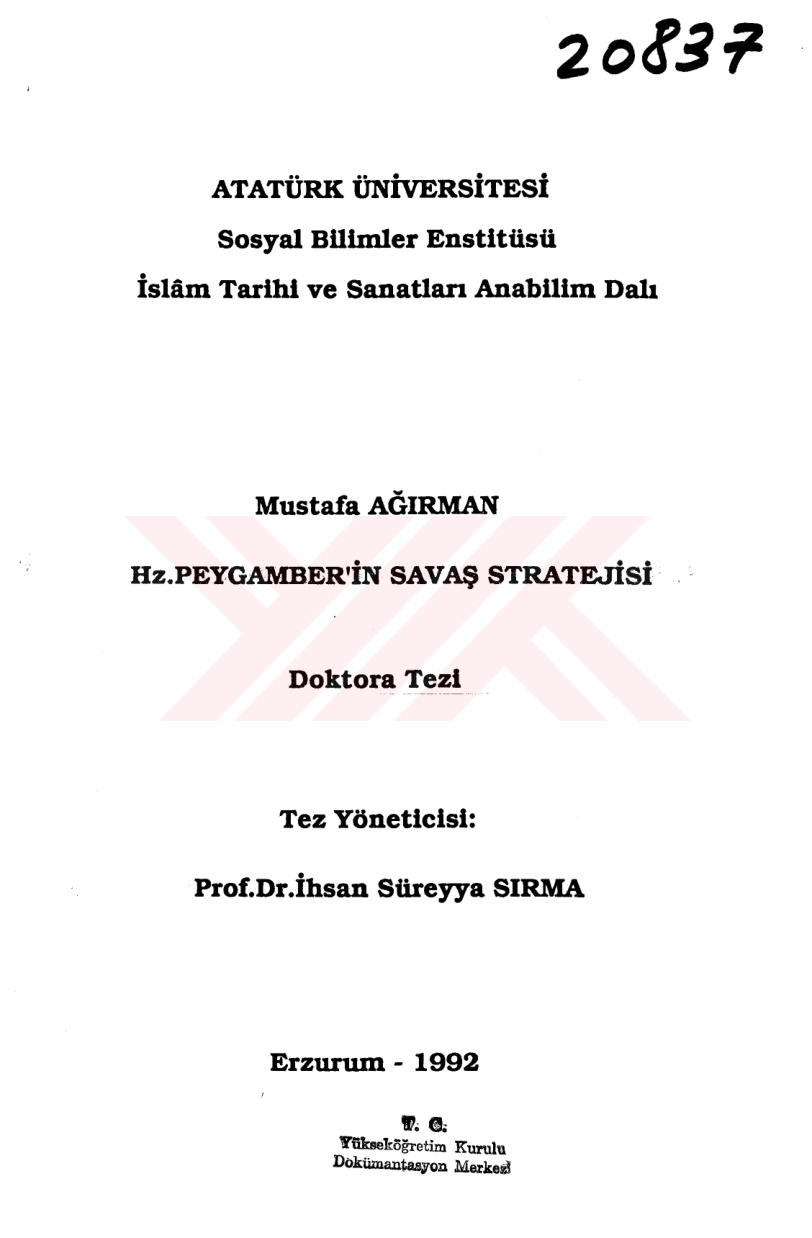 Hz. Peygamberin Savaş Stratejisi PDF İndir – Mustafa Ağırman