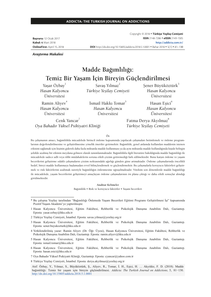Madde Bağımlılığı: Temiz Bir Yaşam İçin Bireyin Güçlendirilmesi PDF İndir