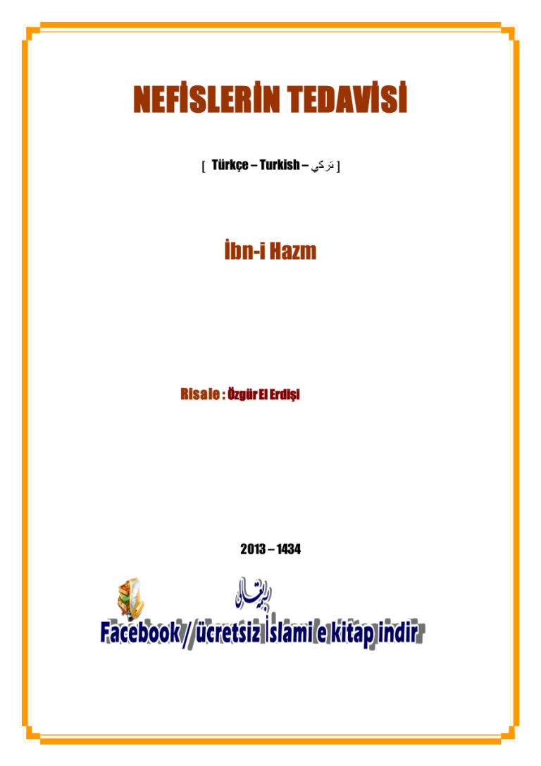 TR NEFİSLERİN TEDAVİSİ İBNİ HAZM EBU ABDULMUMİN TEKİN MIHÇI Kitap Kapağı
