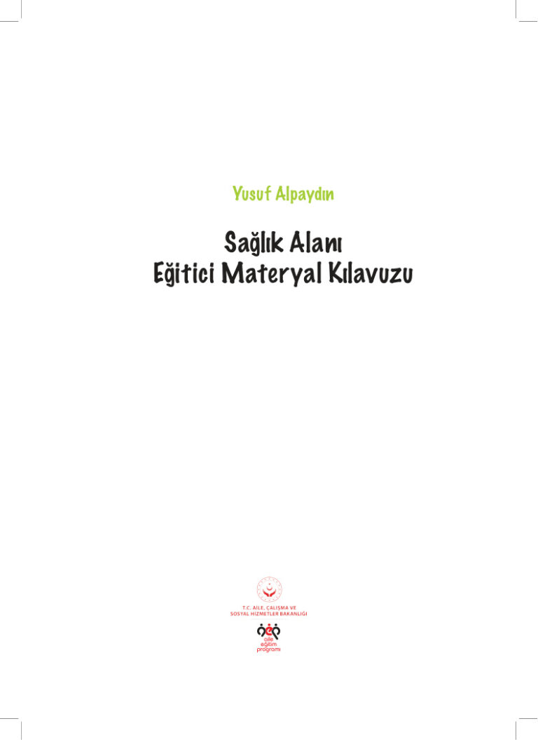 TR SAĞLIK ALANI EĞİTİCİ MATERYAL KILAVUZU YUSUF ALPAYDIN Kitap Kapağı