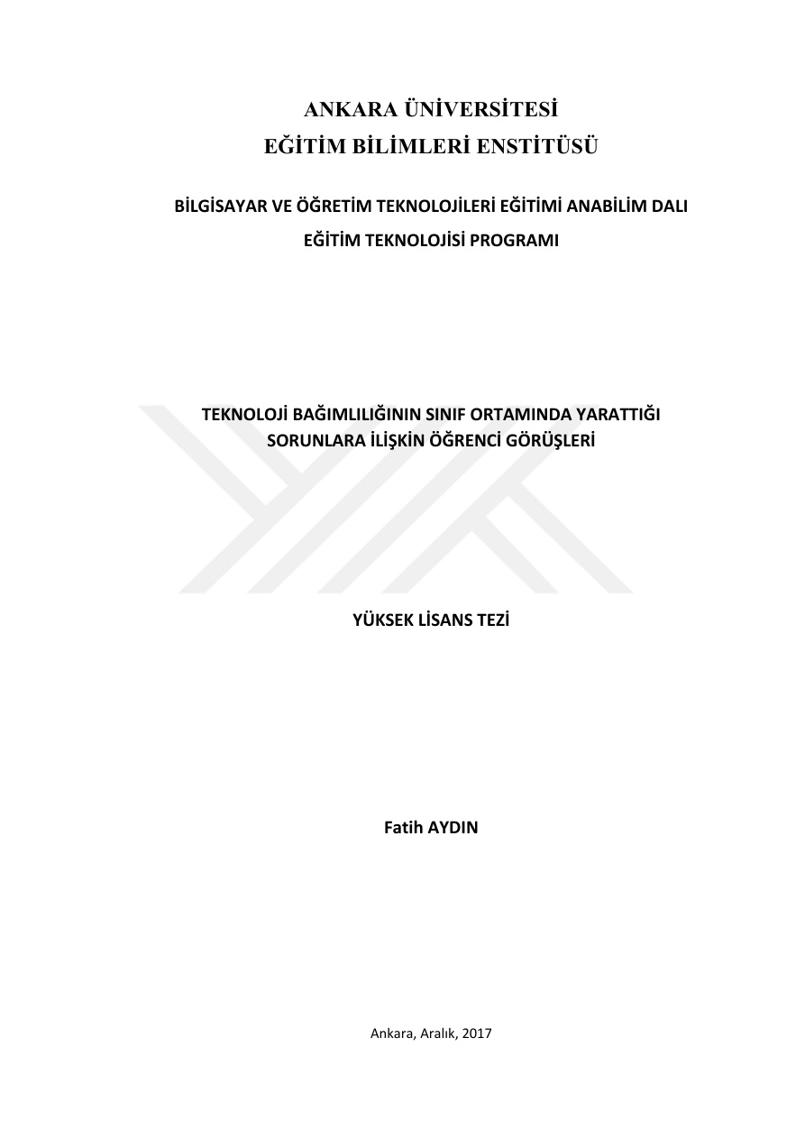Teknoloji Bağımlılığının Sınıf Ortamında Yarattığı Sorunlara PDF İndir