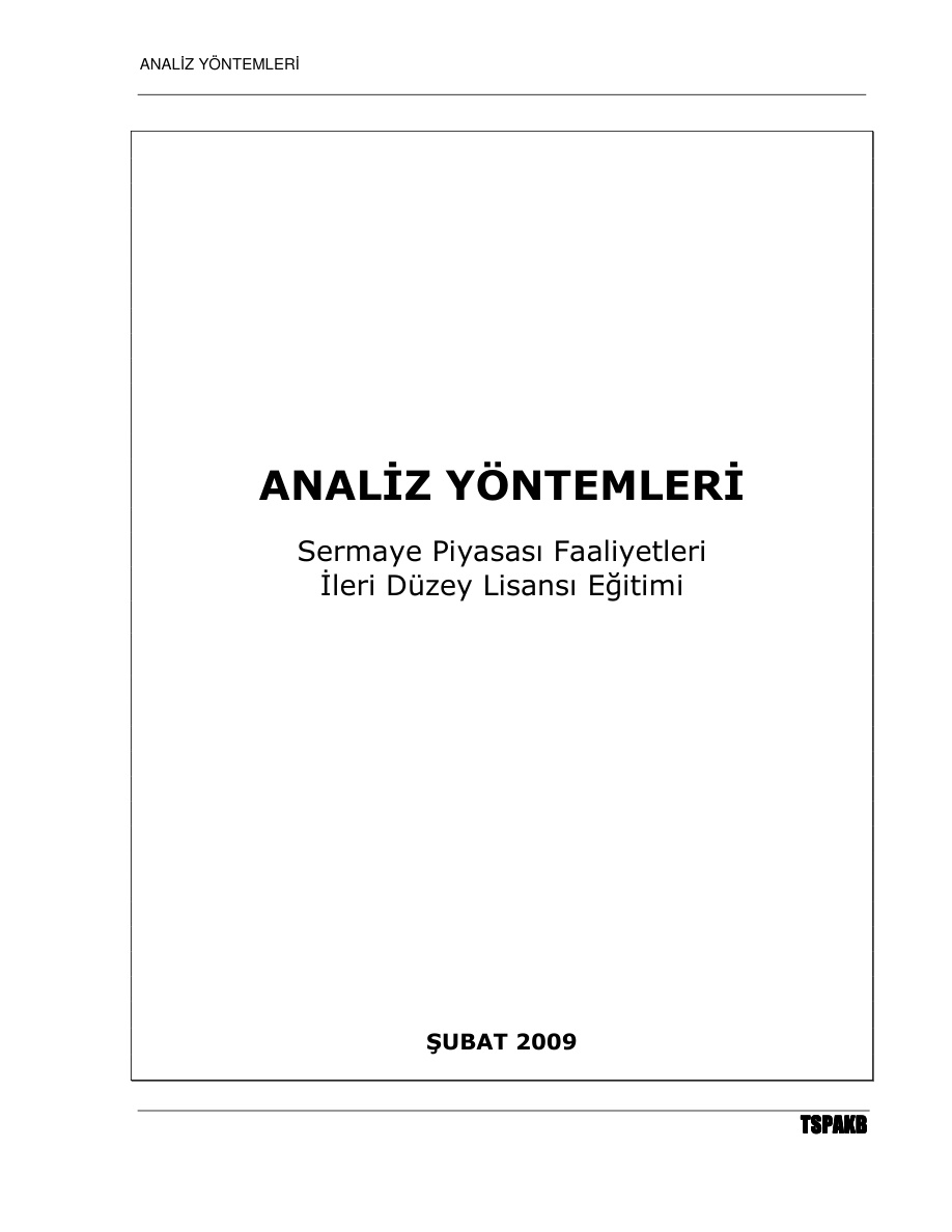 Temel ve Teknik Analiz: Sermaye Piyasası Faaliyetleri İleri Düzey PDF İndir – Bilinmiyor