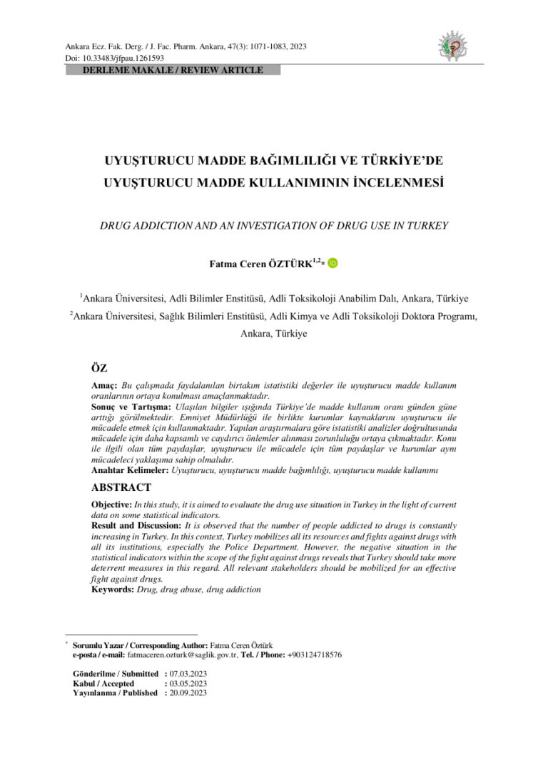 Uyuşturucu Madde Bağımlılığı ve Türkiye'de Uyuşturucu Madde Kullanımı PDF İndir - Bilinmiyor 21 TR UYUŞTURUCU MADDE BAĞIMLILIĞI VE TÜRKİYE DE UYUŞTURUCU MADDE KULL Kitap Kapağı