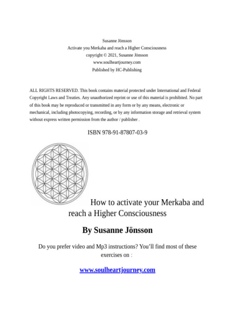 TR Activate your Merkaba Susanne Jonsson Kitap Kapağı