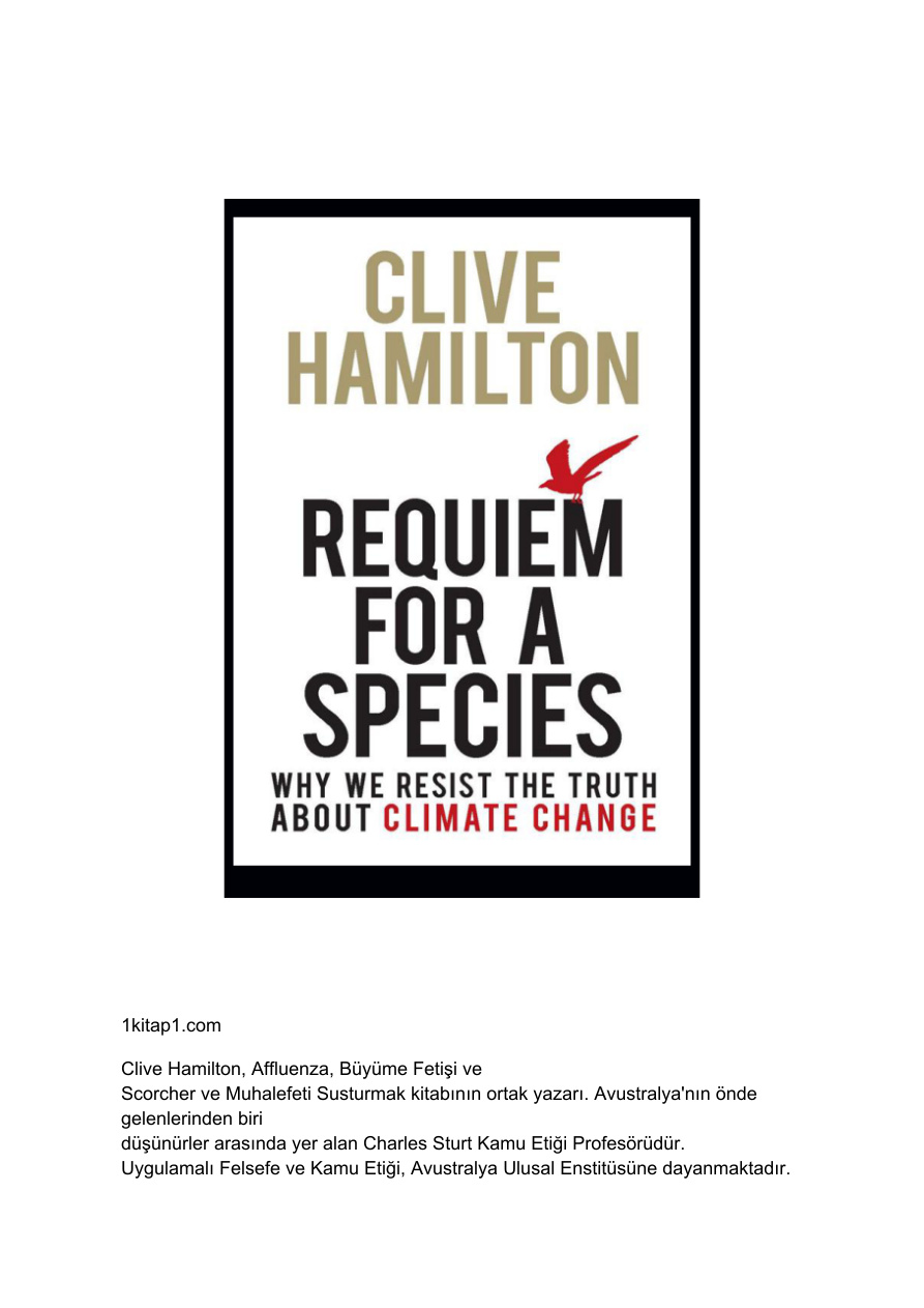 Bir Tür İçin Ağıt PDF İndir - Clive Hamilton 1 Bir Tür İçin Ağıt PDF İndir