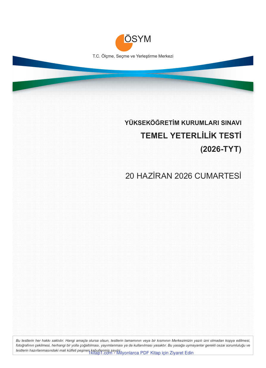 TYT 2026 Filigransız PDF İndir – Komisyon