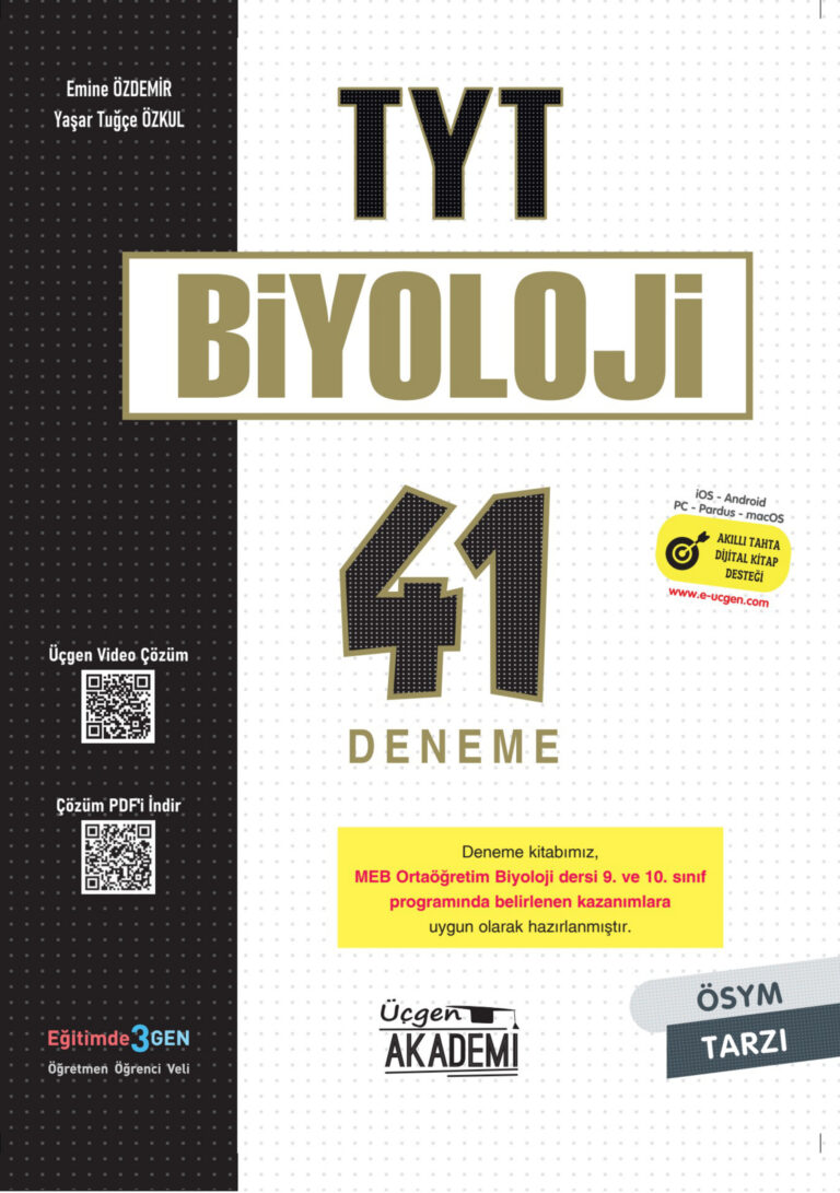 Üçgen Akademi TYT Biyoloji Denemeleri Kitap Kapağı